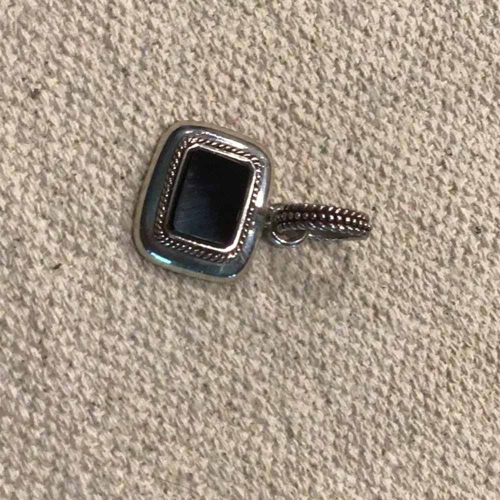 Black Onyx and Sterling Silver Pendant